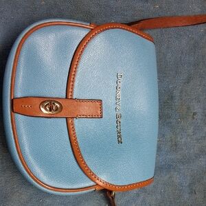 Dooney & Bourke Light Blue and Tan Crossbody Bag